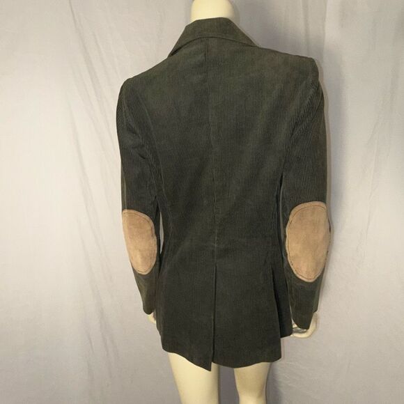 Olive Green Corduroy Sport Coat | Elbow Patches | Equestrian Academia Style | 90 - Picture 7 of 16